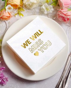 Serviettes en papier jetables imprimées personnalisées avec logo, dorées, pour cocktails, mariages, dîners - Product Image 3