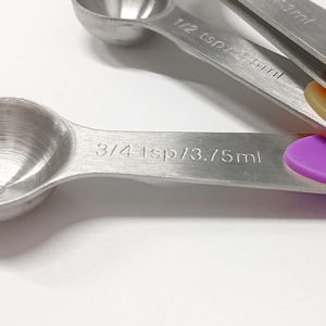 Dài xử lý 304 thép không gỉ muỗng cà phê và muỗng canh từ đo ly và thìa đặt với quy mô - Product Image 5