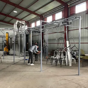 Automatic powder coating line spray painting plant for metal chairs in Ethiopia