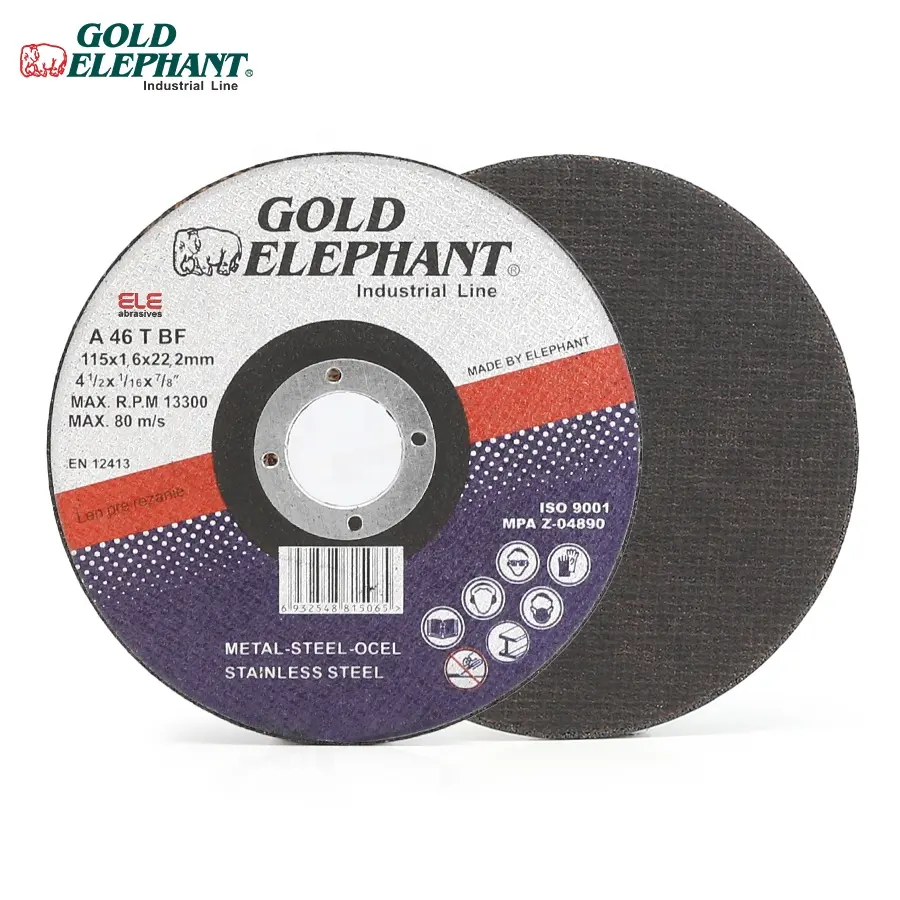 Gold Elephant grinding disc 115x1.6x22 4.5 inch metal abrasive cutting disc for metal