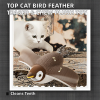 Jouet pour chat en coton et polyester, best-seller, oiseau volant, plume, nettoyage des dents, teaser, jouet à mâcher en peluche