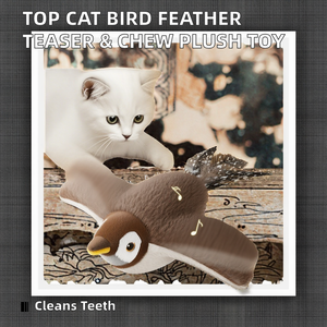 Giocattolo per Gatti in Cotone e Poliestere Best Seller, Uccellino Volante con Piume, Gioco per Pulizia Denti e Masticazione - Product Image 2