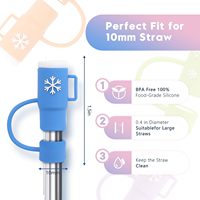 Bouchons de paille compatibles pour gobelet Stanley 30 & 40 Oz gobelet embouts de paille en silicone ensemble couvercle de bouteille d'eau bouchon anti-déversement
