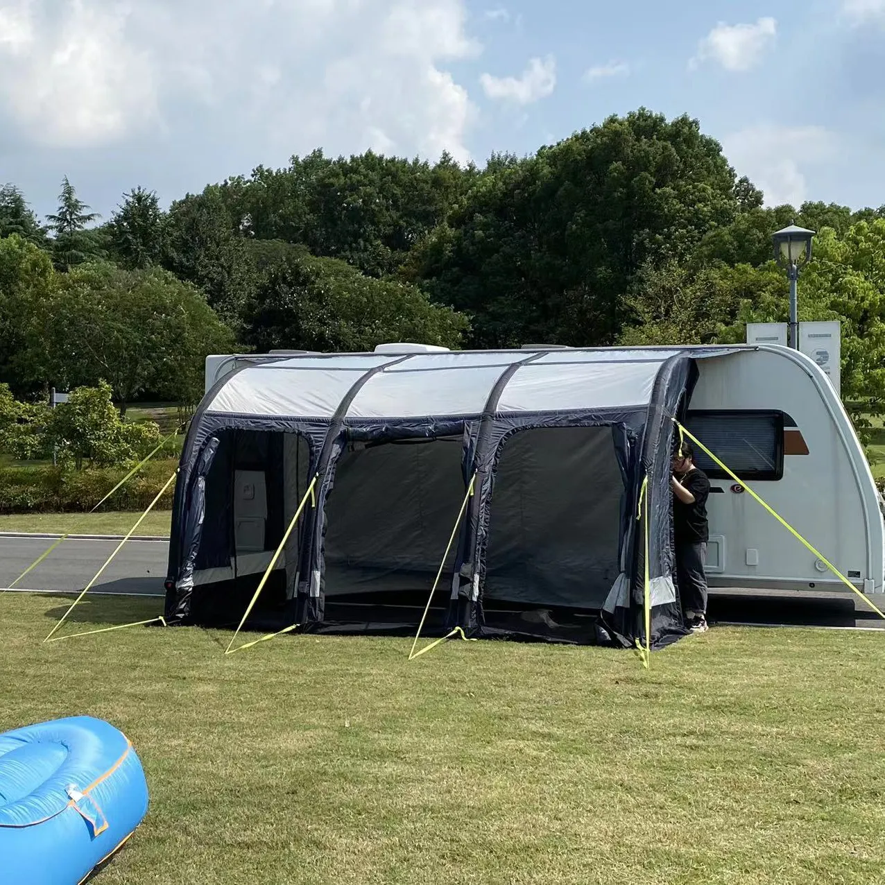 Y açık 5-8 kişi kamp şişme karavan rv gölge çadırı su geçirmez rüzgar geçirmez sivrisinek geçirmez hava çadırı