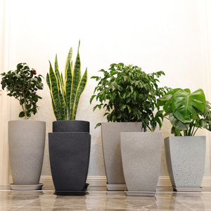 Macetas de Plástico Blancas para Interiores, Estilo Nórdico, Altas y Esmaltadas, para Sala de Estar, Macetas Gigantes para Plantas, Venta al Por Mayor - Product Image 1