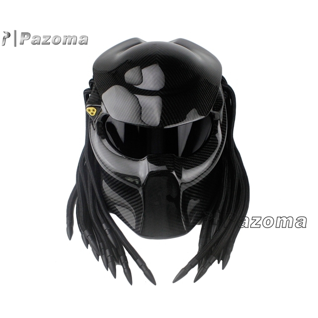 Motorcycle Predator Helmet Full Face Iron Man Helmet Carbon Fiber Superman Warrior Helmets