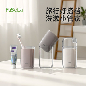 FaSoLa Travel Toiletry Set Portable Toothbrush <b>Toothpaste</b> Cup 3 In 1 For Travel Use - Product Image 3
