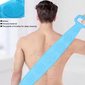 1pc Silicone Brushes <strong>Bath</strong> Towel <strong>Scrubber</strong> Rubbing Back Peeling Massage Shower Belt Extended Skin Clean Brush Bathroom Accessories - Product Image 5