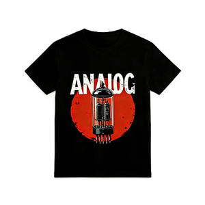 T-shirt graphique à col rond avec impression de lettres, style rétro, pour audiophiles, avec tube à vide analogique, équipement musical vintage, technologie rétro - Product Image 3