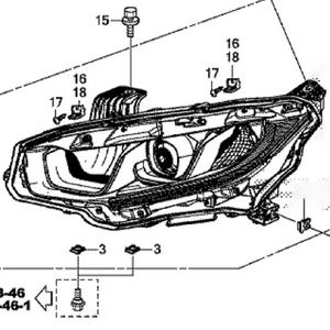 Kits de Iluminación Automotriz, Faros Delanteros Halógenos 33100-TET-H01 33150-TET-H01 para <span class=keywords><strong>Honda</strong></span> Civic FC1 FC7 2016-2021 1.5L 1.8L 10.ª Generación - Product Image 3