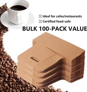 Support de tasse portable rose en gros pour café, lait, thé à emporter – Emballage en papier kraft - Product Image 2