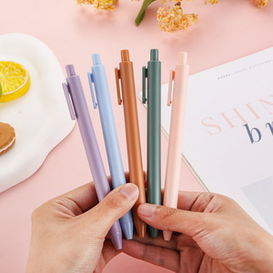 Morandi Macaron Gel Pen 0.5mm Press Type Plastic Shell Office <b>School</b> Writing Pen Mixed Colors - Product Image 1