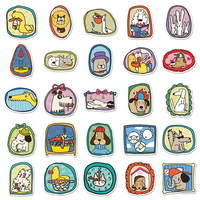50 autocollants créatifs en vinyle, motifs animaux originaux de dessins animés, pour décoration de jouets, dossiers et bagages - Vente en gros directe