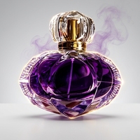 Flacon de parfum de luxe en forme de cœur, 75 ml, design à facettes, en verre transparent avec pulvérisateur, estampage à chaud, vente en gros