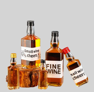 בקבוקי זכוכית מט בהתאמה אישית 500 מ\\\"ל/750 מ\\\"ל/1000 מ\\\"ל בקבוקי יין ומשקאות חריפים עם פקק שעם ארוזים בקרטון - Product Image 6