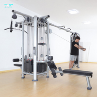 Machine d'entraînement multi-stations professionnelle en acier inoxydable à 5 postes pour usage commercial, équipement de musculation unisexe