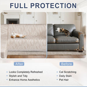 Housse de canapé en coton et polyester en forme de L, élégante, protection contre les éclaboussures, housse de canapé pour appartement, sur mesure - Product Image 5