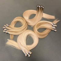 Luxury Dropship Private Label europeo russo doppio disegnato vergine Remy cuticola allineato capelli umani legati a mano estensione dei capelli di trama