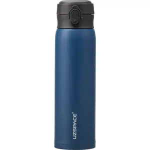 UZSPACE unique smart 500ml insulated stainless steel long hot thermos water bottle with flip top lid and custom logo