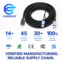 Câble USB 3.0 A vers C LUNGKAY, 5 Gbps, avec verrouillage par vis, longue portée, adapté aux caméras réseau/VR/disques durs.
