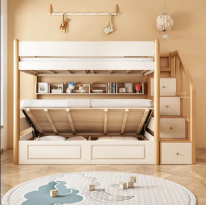 Meubles de chambre à coucher en <span class=keywords><strong>bois</strong></span> avec barrières, <span class=keywords><strong>lit</strong></span> pour enfants, berceau pour bébé - Product Image 4
