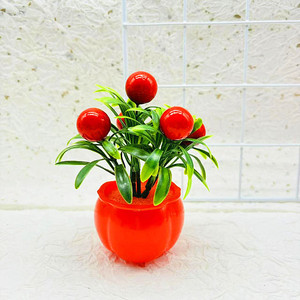 Mini Plantas Artificiales en Maceta, Realistas, Falsas, de Granada, Naranja, Chile, Mini Bonsái para Decoración de Escritorio de Oficina y Hogar de Año Nuevo - Product Image 4