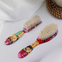 Nouveau blanc cheval poils barbe brosse personnaliser logo 2 pièces doux visage propre brosse barbier fondu brosse pour coiffeur