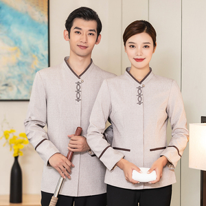 Venta al por mayor precio de fábrica de encargo de manga corta uniforme del personal de limpieza servicio de limpieza de habitaciones uniforme de hotel - Product Image 1