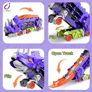 Chengji Dinosaurio Transportador Portátil de Juguetes, Coche de Pista de Aleación con Almacenamiento de Puzles, Triceratops que se Tragó y Deforma - Product Image 5