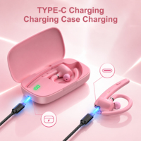 Auriculares Inalámbricos Qualcomm con Micrófono Certificados por la CE para Teléfono de Trabajo, Color Rosa y Negro, Auriculares Bluetooth V5.0 para Teléfonos Celulares