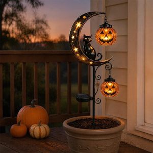Luz Solar Decorativa para Jardín con Forma de Gato Negro, Calabaza y Luna para Halloween, Resistente al Agua y con Energía Solar - Product Image 3