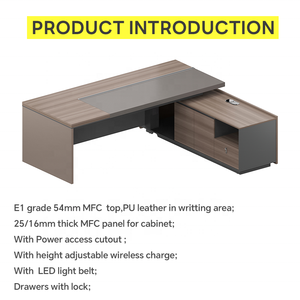 Nuevos muebles de oficina modernos Los últimos diseños de escritorio de oficina Ceo Executive Desk Manager Mesa de muebles comerciales en forma de L - Product Image 3