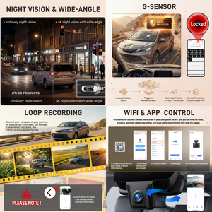 <span class=keywords><strong>Cam</strong></span>éra embarquée 4K discrète Podofo pour Toyota Sienna Gen4 XL40 2021-2026, enregistreur de conduite WiFi Plug and Play, vision nocturne, enregistrement en boucle, capteur G - Product Image 3