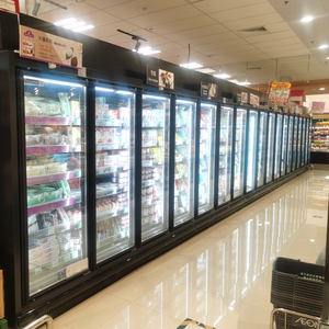 Congelador vertical de exhibición con puerta de vidrio y refrigeración por aire para alimentos congelados de supermercado - Product Image 2