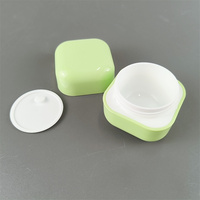 Pot crème écologique de mur de double de pp pour le pot crème carré crème de soins de la peau avec le couvercle 30g 50g