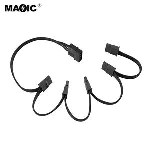 Rdcy — câble d'alimentation 4 broches vers Sata, Extension de 1 à 5 broches <span class=keywords><strong>Molex</strong></span> One à 5 ventilateurs 18AWG, pour disque dur - Product Image 2