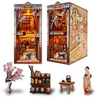 Kit de bricolage Y-TOP Book Nook & Puzzle en bois 3D - Book Nook miniature avec puzzles en bois pour enfants et cadeaux en bois à faire soi-même