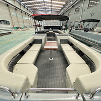 Bateau ponton de luxe personnalisé de 5,2 m (17 pieds) en aluminium avec moteur hors-bord et lecteur MP3 pour la pêche