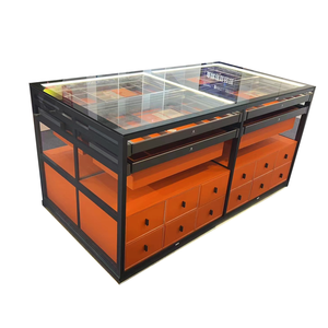 Joyería cuadrada de moda, caja de exhibición de Isla de cristal brillante blanco, combinación de armario, collar de tocador, pendientes, gabinete de Isla de exhibición - Product Image 1