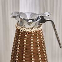 Ensemble de pots artisanaux en bambou tressé Art Déco, design d'intérieur de luxe, couleur naturelle, auto-adhésif, objet décoratif de bureau, accessoire pour la maison