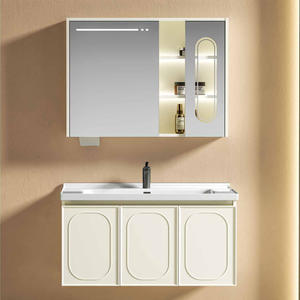 Luxe badkamermeubelset, wandmodel, inclusief wastafelblad met wasbak en marmeren meubel. - Product Image 4