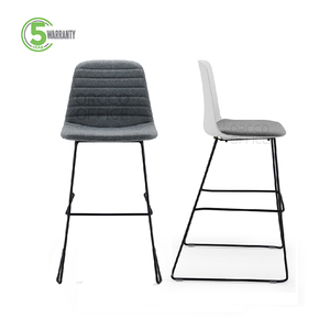 Design de luxe bureau maison cuisine invité PP coque couleurs tissu cuir tapissé coussin moderne métal tabouret haut chaise - Product Image 2