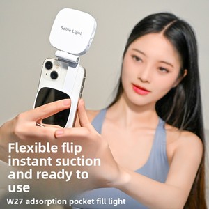 Xách Tay Có Thể Gập Lại Tự Vẻ Đẹp Gương Điền Ánh Sáng Mini Điện Thoại Từ Người Giữ Điện Thoại Ảnh Tự Sướng Ánh Sáng Chụp Ảnh <span class=keywords><strong>LED</strong></span> <span class=keywords><strong>Flash</strong></span> - Product Image 2