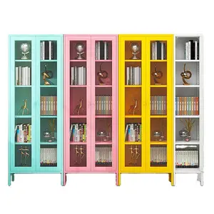 LAKSHYO钢展示柜书柜柜2玻璃门金属高品质现代家居家具卧室家具0.4-1.2毫米