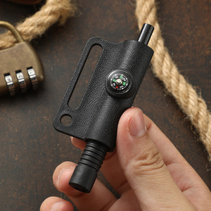 Encendedor de Magnesio Hongrui, Encendedor de Fuego de Gran Tamaño, Funda Kydex, Cuchillo Recto, Herramientas de Caza y Camping con Brújula y Silbato - Product Image 5
