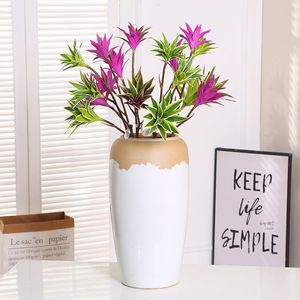 Branche artificielle de <span class=keywords><strong>Dracaena</strong></span> Reflexa 85 cm, tige de lys en bambou artificiel, plante tropicale artificielle verte et violette variée pour la décoration de la maison et des mariages - Product Image 1