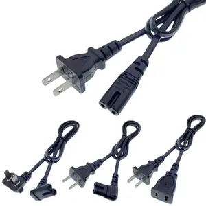 Conector elétrico C7 para ferro a vapor, cabo de alimentação resistente ao desgaste, conector de 2 pinos dos EUA, 6A 125V