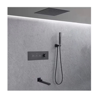 Système de douche thermostatique haut de gamme en acier inoxydable avec fonction pluie et massage, mitigeur monocommande encastré