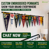 Drapeau en feutre de laine de qualité supérieure, bannière sportive personnalisée brodée pour souvenir universitaire, fabricant professionnel depuis plus de 10 ans