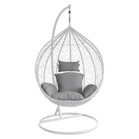 Mobilier de jardin en rotin PE, balançoire suspendue, chaise à bascule avec support